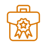 Briefcase with star badge icon